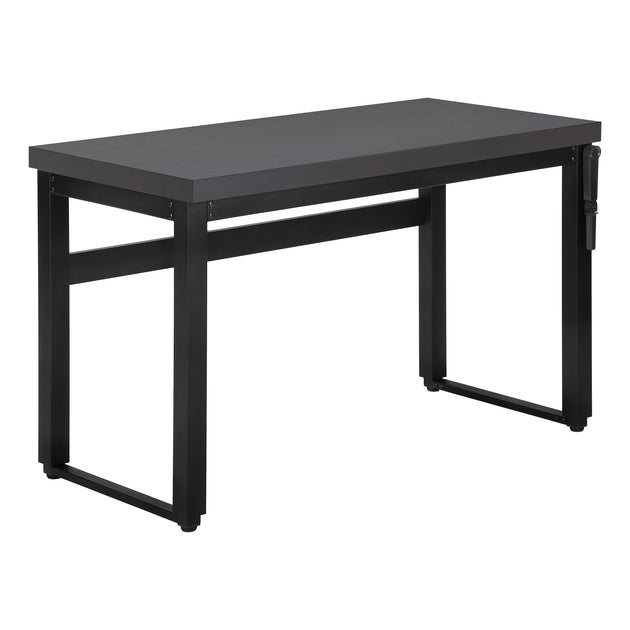 I 7680 Computer Desk - 48"L / Modern Grey / Adj.Height/ Black - Furniture Depot