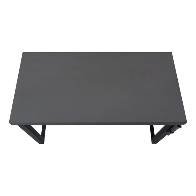 I 7680 Computer Desk - 48"L / Modern Grey / Adj.Height/ Black - Furniture Depot