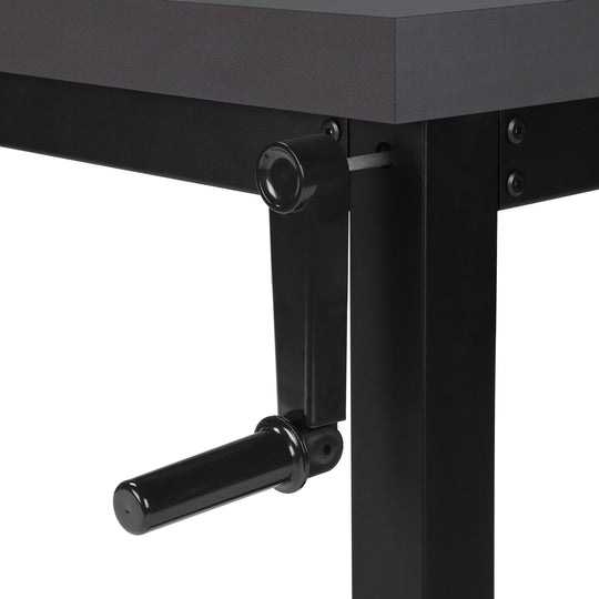 I 7680 Computer Desk - 48"L / Modern Grey / Adj.Height/ Black - Furniture Depot