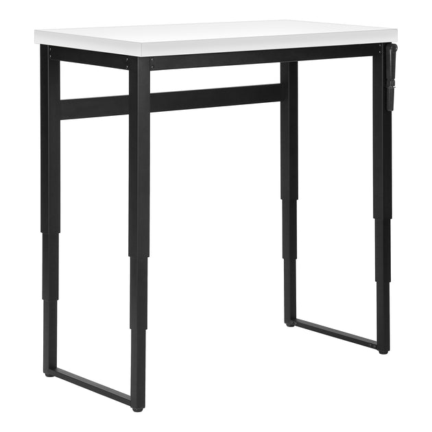 I 7681 Computer Desk - 48"L / White / Adj.Height/ Black Metal - Furniture Depot (7881150890232)