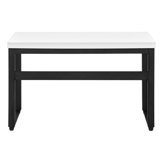 I 7681 Computer Desk - 48"L / White / Adj.Height/ Black Metal - Furniture Depot (7881150890232)