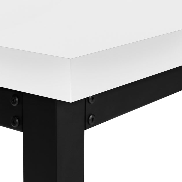 I 7681 Computer Desk - 48"L / White / Adj.Height/ Black Metal - Furniture Depot (7881150890232)