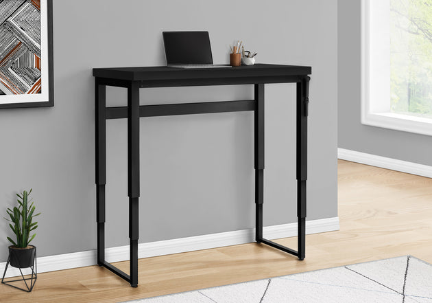 I 7682 Computer Desk - 48"L / Black / Adj.Height/ Black Metal - Furniture Depot