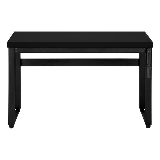 I 7682 Computer Desk - 48"L / Black / Adj.Height/ Black Metal - Furniture Depot