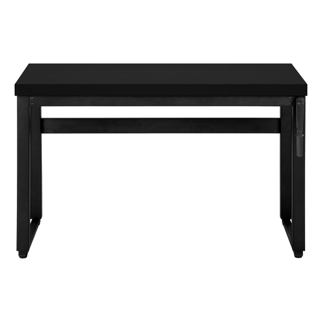I 7682 Computer Desk - 48"L / Black / Adj.Height/ Black Metal - Furniture Depot