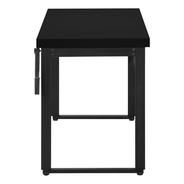 I 7682 Computer Desk - 48"L / Black / Adj.Height/ Black Metal - Furniture Depot