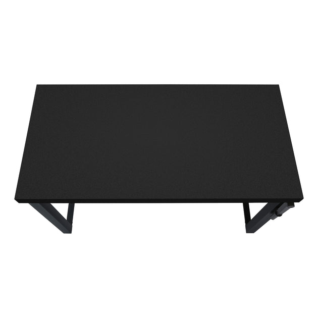 I 7682 Computer Desk - 48"L / Black / Adj.Height/ Black Metal - Furniture Depot