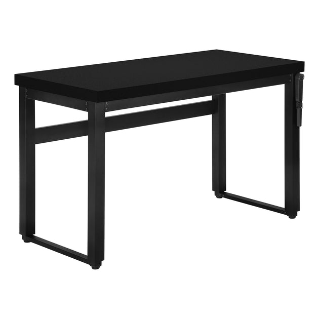 I 7682 Computer Desk - 48"L / Black / Adj.Height/ Black Metal - Furniture Depot
