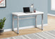 I 7683 Computer Desk - 48"L / White / Adj.Height/ Silver Metal - Furniture Depot