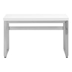 I 7683 Computer Desk - 48"L / White / Adj.Height/ Silver Metal - Furniture Depot
