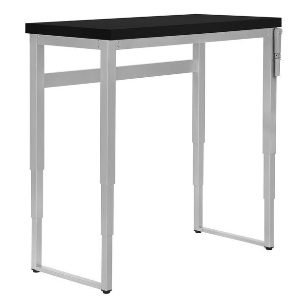 I 7684 Computer Desk - 48"L / Black / Adj.Height/ Silver Metal - Furniture Depot (7881151512824)