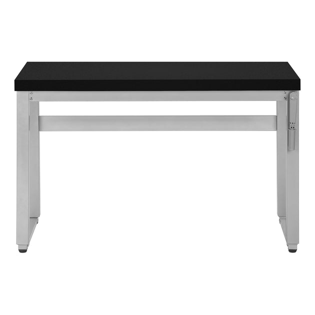 I 7684 Computer Desk - 48"L / Black / Adj.Height/ Silver Metal - Furniture Depot (7881151512824)