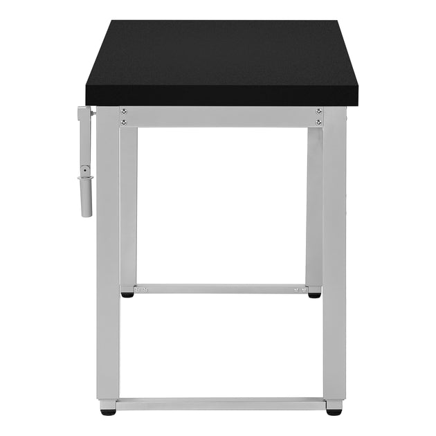 I 7684 Computer Desk - 48"L / Black / Adj.Height/ Silver Metal - Furniture Depot (7881151512824)