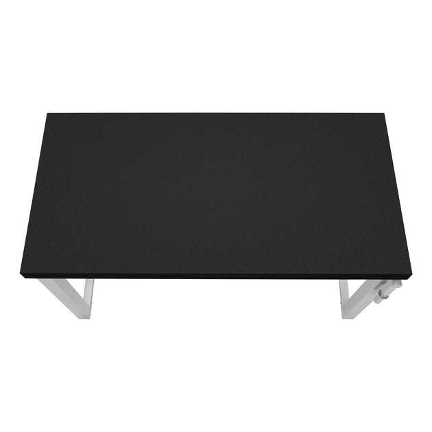 I 7684 Computer Desk - 48"L / Black / Adj.Height/ Silver Metal - Furniture Depot (7881151512824)