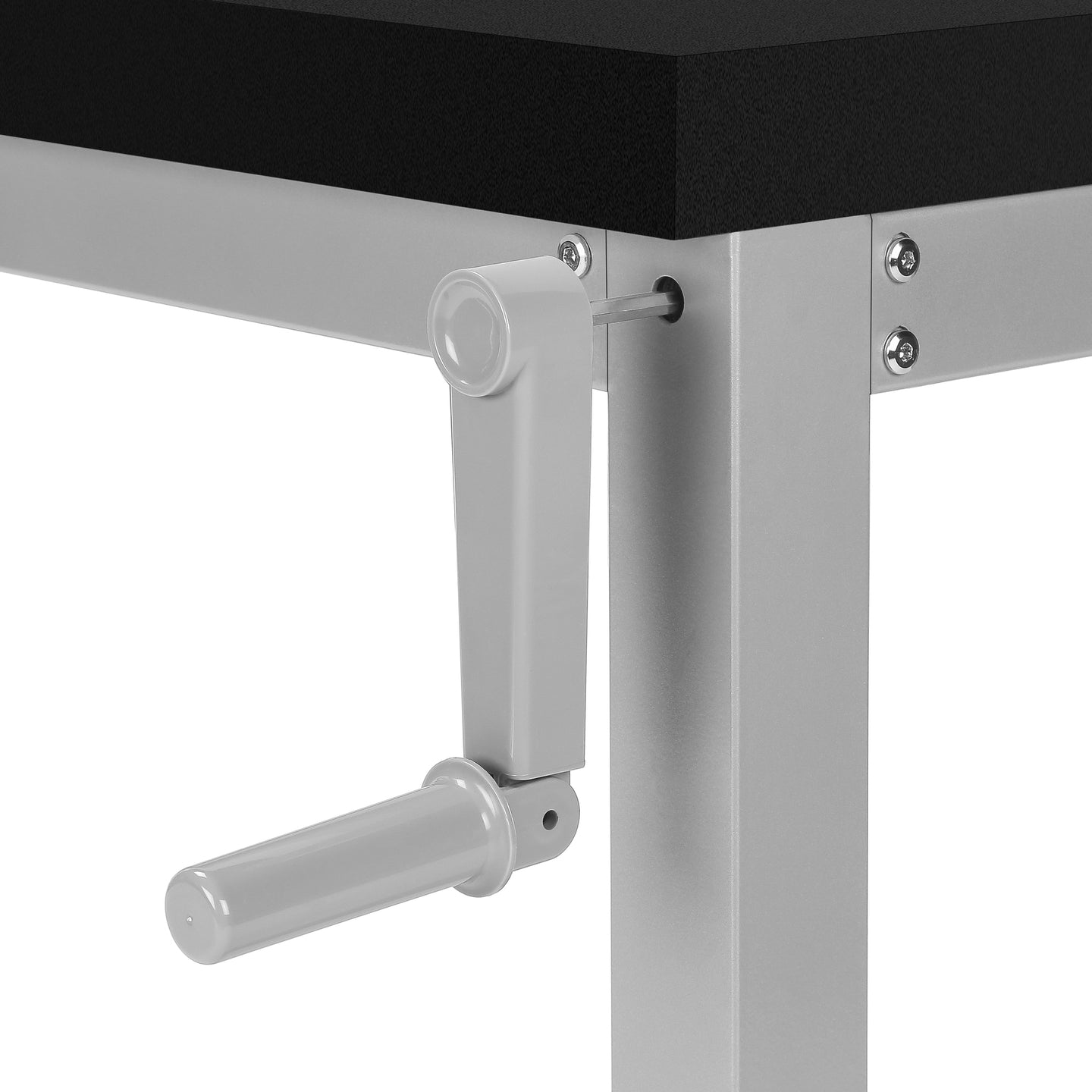 I 7684 Computer Desk - 48"L / Black / Adj.Height/ Silver Metal - Furniture Depot (7881151512824)