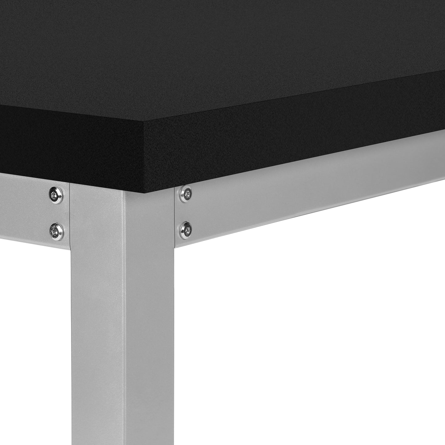 I 7684 Computer Desk - 48"L / Black / Adj.Height/ Silver Metal - Furniture Depot (7881151512824)