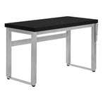 I 7684 Computer Desk - 48"L / Black / Adj.Height/ Silver Metal - Furniture Depot (7881151512824)