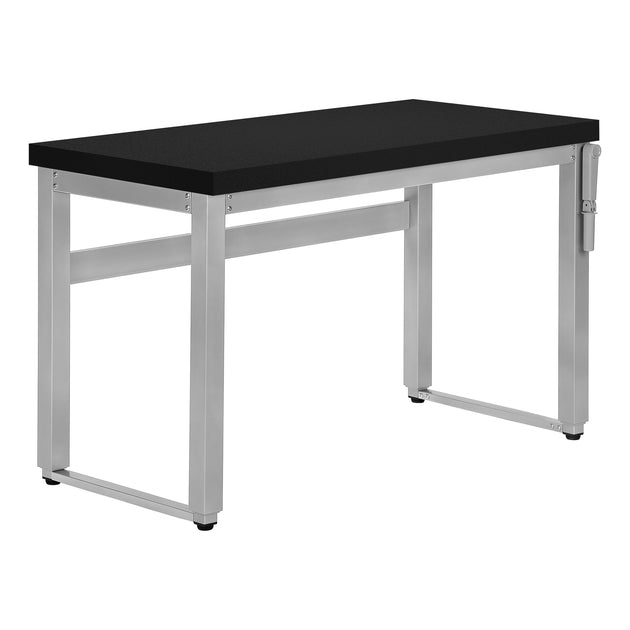 I 7684 Computer Desk - 48"L / Black / Adj.Height/ Silver Metal - Furniture Depot (7881151512824)