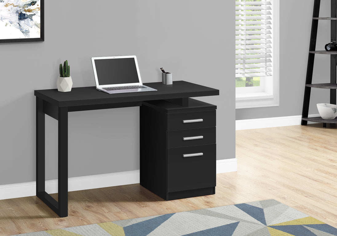 I 7691 Computer Desk - 48"L / Black Left Or Right Facing - Furniture Depot