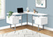 I 7695 Computer Desk - 58"L / White / Silver Metal Corner - Furniture Depot (7881151774968)