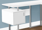 I 7695 Computer Desk - 58"L / White / Silver Metal Corner - Furniture Depot (7881151774968)