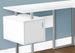 I 7695 Computer Desk - 58"L / White / Silver Metal Corner - Furniture Depot (7881151774968)