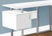 I 7695 Computer Desk - 58"L / White / Silver Metal Corner - Furniture Depot (7881151774968)