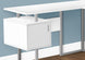 I 7695 Computer Desk - 58"L / White / Silver Metal Corner - Furniture Depot (7881151774968)