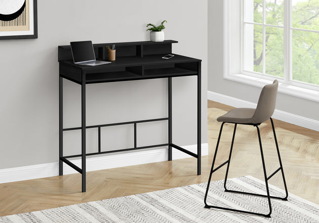 I 7700 Computer Desk - 48"L / Black / Black Standing Height - Furniture Depot