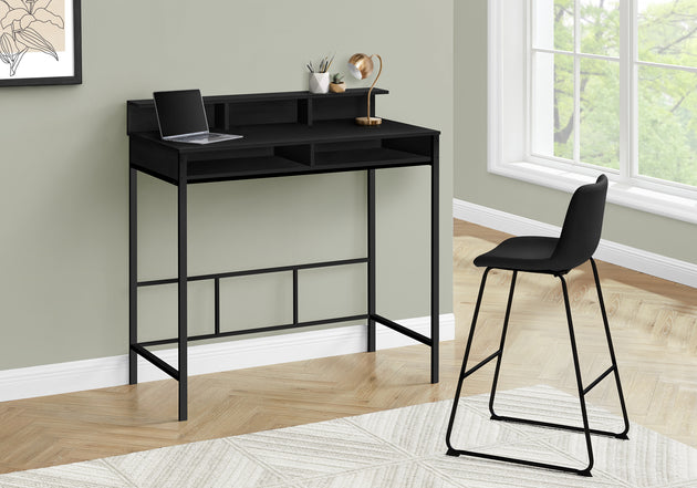 I 7700 Computer Desk - 48"L / Black / Black Standing Height - Furniture Depot