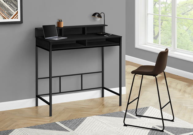 I 7700 Computer Desk - 48"L / Black / Black Standing Height - Furniture Depot
