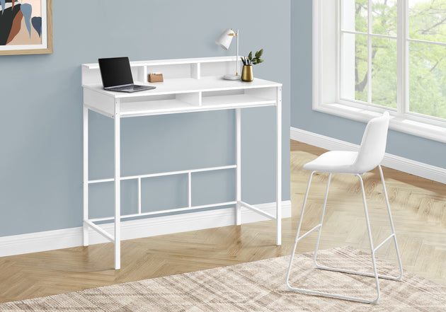 I 7701 Computer Desk - 48"L / White / White Standing Height - Furniture Depot
