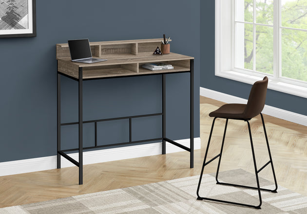 I 7702 Computer Desk - 48"L / Dark Taupe / Black Standing Height - Furniture Depot