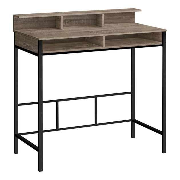 I 7702 Computer Desk - 48"L / Dark Taupe / Black Standing Height - Furniture Depot