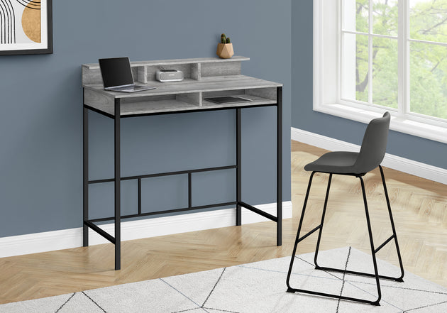 I 7703 Computer Desk - 48"L / Grey / Black Standing Height - Furniture Depot