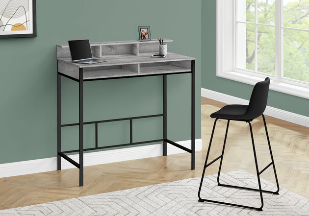 I 7703 Computer Desk - 48"L / Grey / Black Standing Height - Furniture Depot