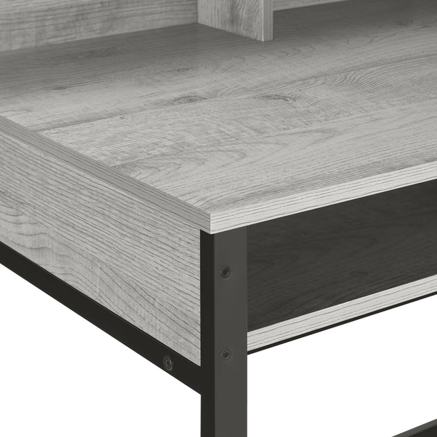 I 7703 Computer Desk - 48"L / Grey / Black Standing Height - Furniture Depot