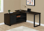 I 7710 Computer Desk - 72"L Espresso / Black Executive Corner - Furniture Depot (7881152528632)
