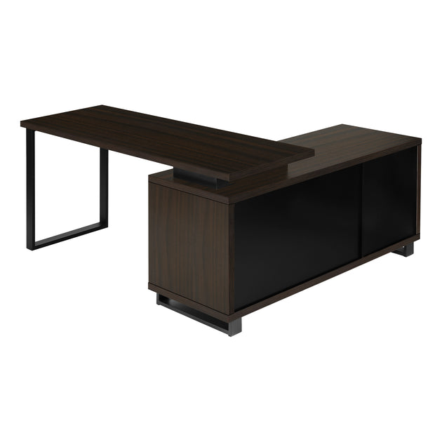 I 7710 Computer Desk - 72"L Espresso / Black Executive Corner - Furniture Depot (7881152528632)