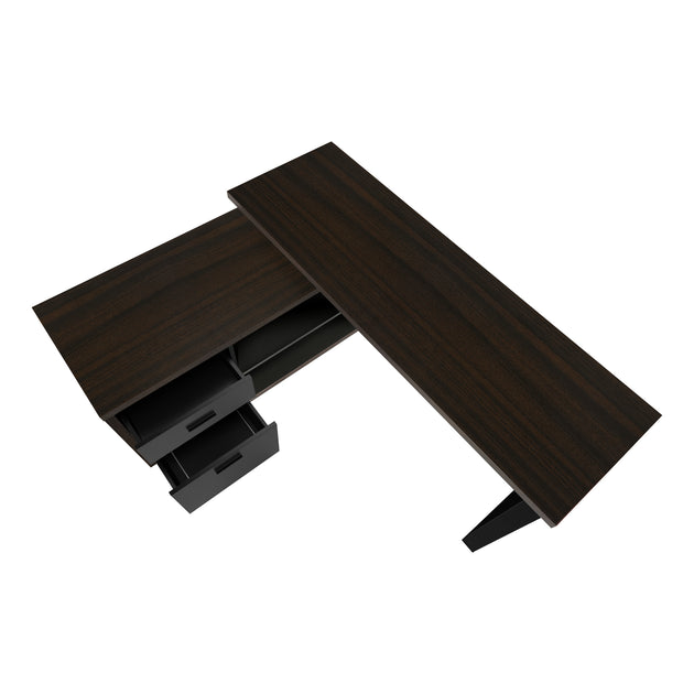 I 7710 Computer Desk - 72"L Espresso / Black Executive Corner - Furniture Depot (7881152528632)