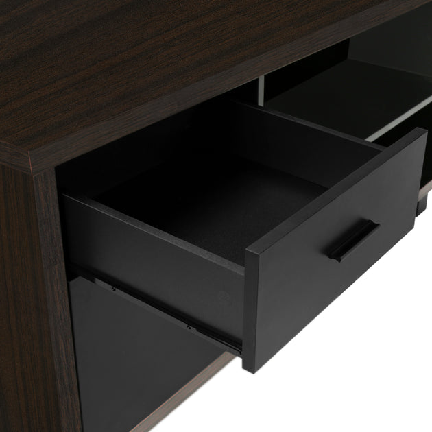 I 7710 Computer Desk - 72"L Espresso / Black Executive Corner - Furniture Depot (7881152528632)
