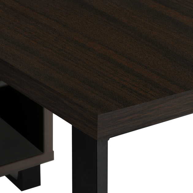 I 7710 Computer Desk - 72"L Espresso / Black Executive Corner - Furniture Depot (7881152528632)