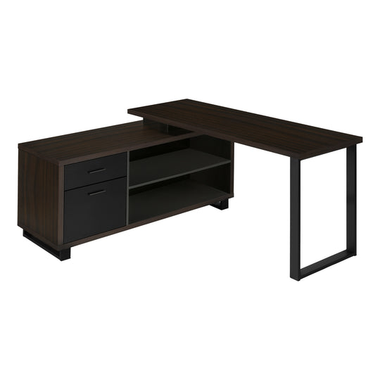 I 7710 Computer Desk - 72"L Espresso / Black Executive Corner - Furniture Depot (7881152528632)