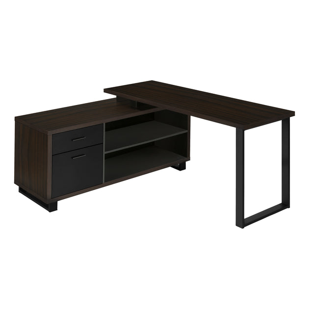I 7710 Computer Desk - 72"L Espresso / Black Executive Corner - Furniture Depot (7881152528632)