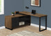 I 7711 Computer Desk - 72"L Walnut / Black Executive Corner - Furniture Depot