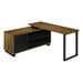 I 7711 Computer Desk - 72"L Walnut / Black Executive Corner - Furniture Depot