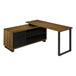 I 7711 Computer Desk - 72"L Walnut / Black Executive Corner - Furniture Depot