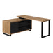 I 7712 Computer Desk - 72"L Reclaimed / Black Executive Corner - Furniture Depot