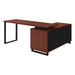 I 7713 Computer Desk - 72"L Cherry / Black Executive Corner - Furniture Depot