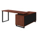 I 7713 Computer Desk - 72"L Cherry / Black Executive Corner - Furniture Depot